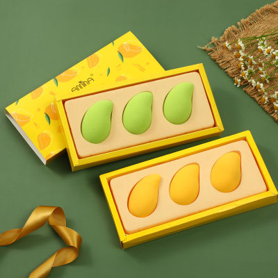 Mango Makeup Egg Set Small Mango-shaped Cosmetic Sponge Set Non-latex Makeup Sponge Non-powder Makeup Egg Powder Puff Set