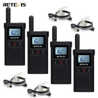 Retevis RB628วิทยุสองทางชาร์จได้2ทางพร้อมหูฟังหน้าจอ LCD PMR446ใบอนุญาตฟรี1500MAh VOX วิทยุมือถือสองทางระดับมืออาชีพสำหรับร้านอาหารโรงแรม (4ชิ้นสีดำ)