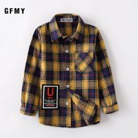 GFMY2020 Spring summer 100 Cotton Full Sleeve Fashion Plaid Boys Shirt 2T-14T Casual Big Kid Clothes Can Be a Coat