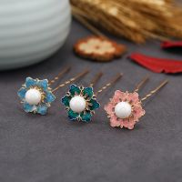 【cw】 Morkopela Enamel Hair Pin Banquet Hairpin Bridal Pearls Sticks Wedding Accessories