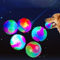 Glowing Ball Dog Toy LED Dog Balls Flashing Elastic Ball Molar Ball Pet Color Light Ball Interactive Toys For Puppy Cats Dog Toys