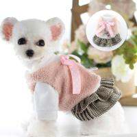 2Pcs/Set Lovely Pet Skirt Two-leg Pet Dress Round Neck Dress-up Warm Pet Dog Dress Vest Costume Dresses