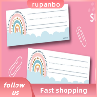 RUPANBO039392692 25 pcs 25ชิ้นค่ะ แผ่นป้ายชื่อโต๊ะ สี่เหลี่ยมผืนผ้าทรงสี่เหลี่ยม โบโฮ แผ่นชื่อ เส้นเส้น กาวในตัว ป้ายชื่อแท็กชื่อ หลากสี