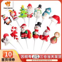 Christmas Eve Christmas soft clay plug-in three-dimensional soft clay ornaments birthday Santa Claus Christmas tree cake decoration