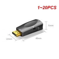 1 20PCS HDMI-compatible to VGA Cable Converter HD 1080P Male to Female Adapter 3.5mm Jack Audio for TV Box PC Laptop Display