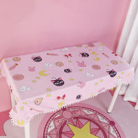 Rectangular Princess Tablecloth With Ball Cartoon Pattern Dining Kawaii Pink Table Cloth Cover Birthday Gift Party Decorations