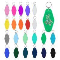 22 Pcs Motel Keychain Blank Vintage Hotel Key Tag Sublimation Blank Colorful DIY Ornament for Vinyl Keychain Making