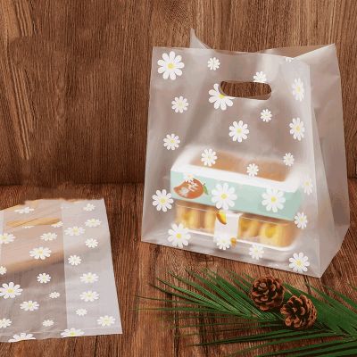 25pcs Die Cut Plastic Merchandise Shopping Bags With Handle Gift Bag Christmas Wedding Party Orangizer Candy Cake Wrapping Bags