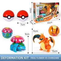 Tokoh Pokemon Asli Kotak Deformasi Mainan Anime Gambar Pikachu Charizard Greninpa Saku Monster Pokeball Model Hadiah