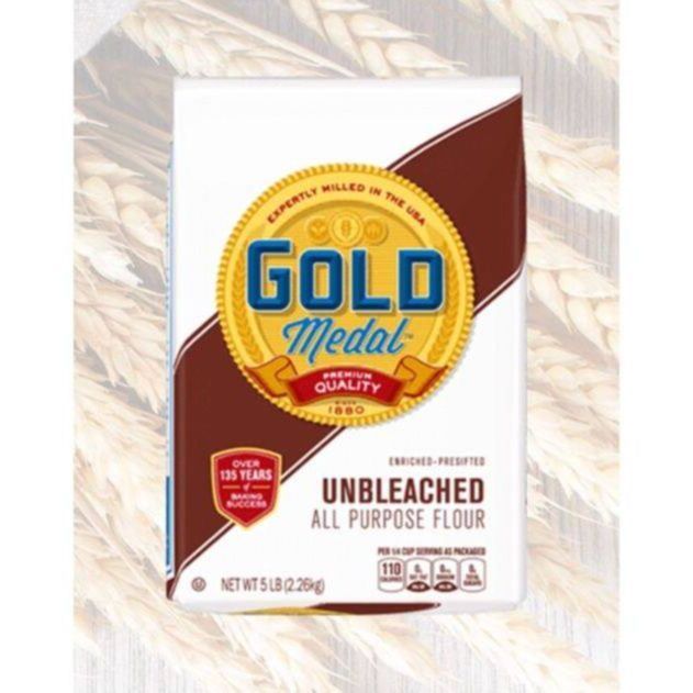 GOLD MEDAL🥇Unbleached All Purpose Flour 2.26kg. แป้งสาลีเอนกประสงค์ไม่ขัดสี