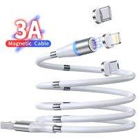 325วังฮีขายดี - /  Magnetic Data Cable เชือกวิเศษ Retractable Fast Charge สำหรับ iPhone 12 Samsung Xiaomi Type C Micro USB สายจัดเก็บอัตโนมัติ