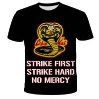 2023 Summer Fashion Unisex Cobra Kai T-shirt Children Boys Cartoon 3D Print Short Sleeves Baby Kids Tops 1-14 Years Kids Clothes