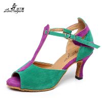 hot【DT】 Ladingwu Green/Light Shoes Ballroom Dancing Performance Latin Woman Size 35-44