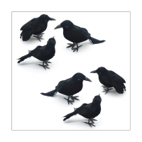 Simulation Black Crow Animal Model Artificial Crow Halloween Party Decor Black Fake Bird Ravens Prop Garden Decoration