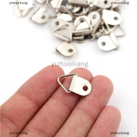 yizhuoliang 50pcs เงินสามเหลี่ยมกระจกแขวนสายคล้อง D-ring แขวนกรอบรูปตะขอ