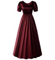 Victorian Ball Dress ผู้หญิงแขนสั้น Maxi Empire Regency Gown Costume