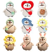 25/35Cm Kawaii Penguin Plush Toys Lovely Penguin Turn To Unicorn Dinosaur Flower Dolls Stuffed Soft Pillow Baby Girls Gift