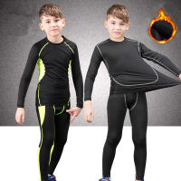 Children Winter Thermal Underwear Set Plus Velvet Warm Thermo Underwear Masculino Long Johns Boy Girls Lucky Johns Fitness Sets