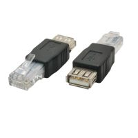 หัวคริสตัล1ชิ้น RJ45 USB ตัวผู้2.0 AF ตัวเมียตัวเชื่อมอะแดปเตอร์แล็ปท็อปปลั๊กแปลงตัวแปลงอีเธอร์เน็ตสายเคเบิ้ลเครือข่าย LAN