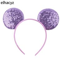 10pcslot  New Chic 3.3" Double-Sided Glitter Sequins Mouse Ears Headband Trendy Hairband For Women Girls Hair Accessories