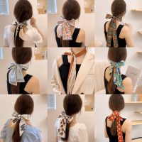 ❈ 2023 Women Silk Satin Hair Band Scarf Skinny Neck Tie Fashion Print Plant Ribbon Hand Bag Wirst Towel Headscarf Girls Foulard