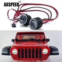 AXSPEED Headlights Angel Eyes LED Lamp for Axial SCX10 III AXI03006 AXI03007 Jeep JT Gladiator JLU Wrangler 1/10 RC Crawler Car