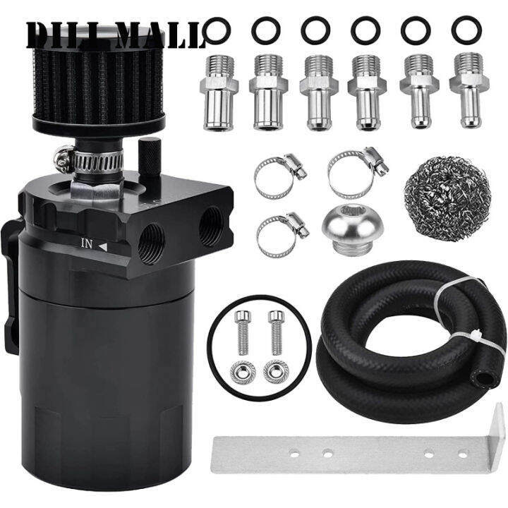 ready stock Baffled Oil Catch Can Kit With NBR 3/8" Fuel Line Leakage