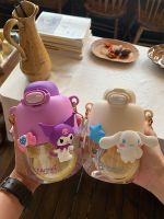 Sanrio Plastic Cup High-Value Straw Cup Female Childrens Water Cup Male Student Belly Cup Cute Portable Cup 【Bottle】