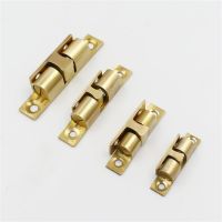 【LZ】 Furniture Door Latch Solid Brass Spring Ball Catch with Free Screws Cabinet Concealed Buckle Magnetic Lock Furniture Fittings