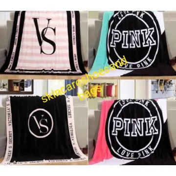  Victoria's Secret Pink Sherpa Blanket And Tote Bag