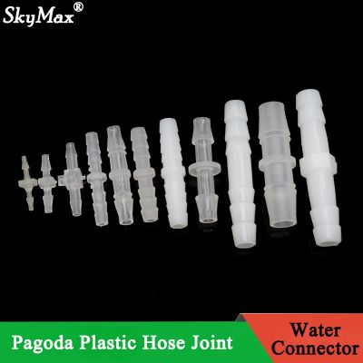 №◑ 10Pcs Pagoda Plastic Hose Joint 1.6 2.4 3.2 4 4.8 5.6 6.4 8 9.5 10 mm Pipe Hose Connector Accessories