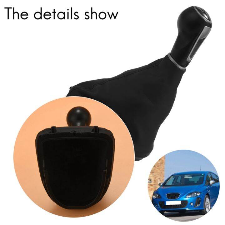 car-leather-gear-shift-knob-frame-gear-lever-dust-boot-cover-for-seat-leon-ii-toledo-iii-altea-xl