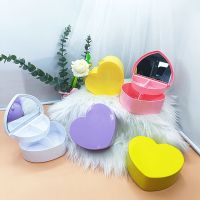 Make Up Box with Mirror Gift for Girl Heart Shape Storage Cosmetic Jewelry Organizer Cute Drawer Desk Shelf Earring Holder