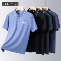 JEEP SPIRIT ชุดธุรกิจลำลองของผู้ชายสำหรับฤดูร้อนชุดเสื้อโปโลแขนสั้นผ้าไอซ์ซิลค์แห้งเร็วสำหรับใส่เล่นกีฬาแนวธุรกิจ