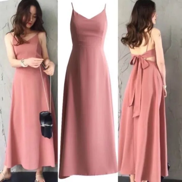 Fashionable Sexy Back Adjustable Ribbon Casual Dress for Wedding Party Debut  and Cocktail Party | Lazada PH