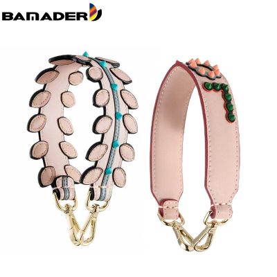 BAMADER Cowhide Leather Short Style Hand Strap LOVE Bag Shoulder Strap Leaf Shape Bag Strap Handle Strap Fit For Woman Handbags