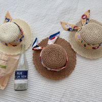 ฤดูร้อนเด็กสาวฟาง Sunhat กับผ้าพันคอโบว์ลูกไม้ขึ้น Breathabale ม่านบังแดดหมวกรองเท้าแตะหมวกชายหาดวันหยุด Outting หมวกดวงอาทิตย์