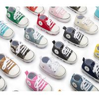 COD SDFERTGRTYTYUYU （0-2 Years ）Baby Canvas Sports Sneakers Infant First Walkers Shoes Soft Sole Anti-slip Newborn Shoes