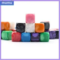 MUMU 10Pcs/set D6 16มม. สี6ด้าน ลูกเต๋า DND ลายมุกเปล่า ของเล่นตามบทบาท เกมตาราง ทนทานต่อการใช้งาน เกมปาร์ตี้ปาร์ตี้ ลูกเต๋าหลายด้าน TRPG DND