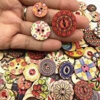 【YF】☢✐✤  New 15-25mm round wooden buttons various colors handmade Scrapbook Wedding Decoration sewing accessories