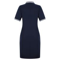 6XL Women Polo T Shirt Dress Plus Size Short Sleeves Stripe Bodycon Midi Pencil Navy Blue Turn Down Collar Student Sport Vestido