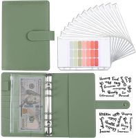 A6 PU Leather Budget Binder Notebook Cash Envelopes System Set with Binder Pockets For Money Budgets Saving Bill Organizer Gifts Spine Supporters