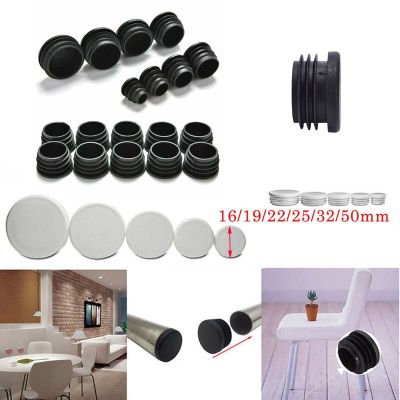 120Pcs White Black Plastic Blanking End Caps Round Pipe Tube Cap Insert Plugs Bung For Furniture Table Chair Foot Pad Protector Pipe Fittings Accessor