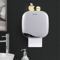 Wall-Mounted Waterproof Toilet Paper Holder Tissue Box with Storage Rack Bathroom Roll Paper Organizer Home Multifunctional Case Toilet Roll Holders