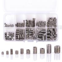 200Pcs 304 Stainless Steel Grub Screws Hex Socket Screw Assortment Kit Set M3/M4/M5/M6/M8