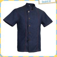 [Limit Time] Topstitched Chef Jacket Short Sleeves Shirt Food Service Kitchen Uniform For Women Men