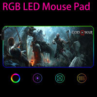 God of war Large 900x400 RGB Mouse Pad Gaming Accessories Mousepad LED Gamer Gamers decoracion Carpet PC Desk Mat With Backlit