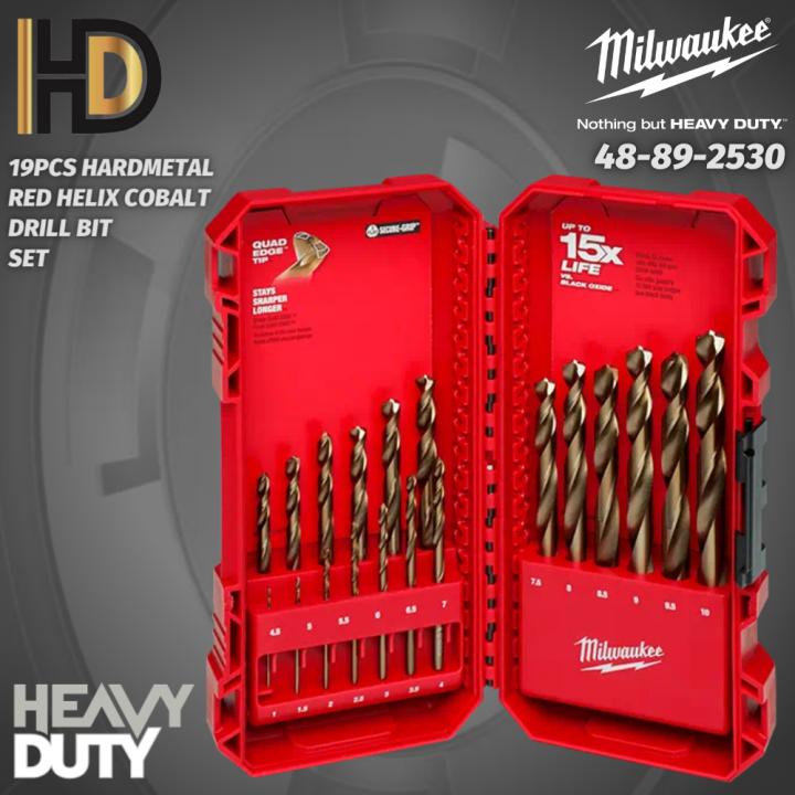 Milwaukee Red Helix Cobalt Drill Bit Set / Stainless Steel Drill Bit