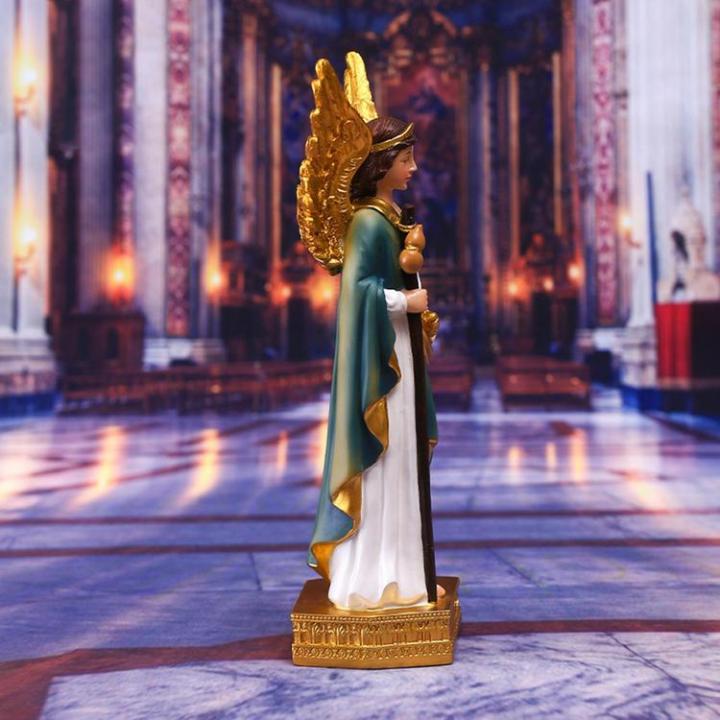 angel-table-decor-resin-archangel-saint-raphael-statue-festival-supply-christmas-figurine-for-tv-cabinets-bedside-tables-bookshelves-desks-premium