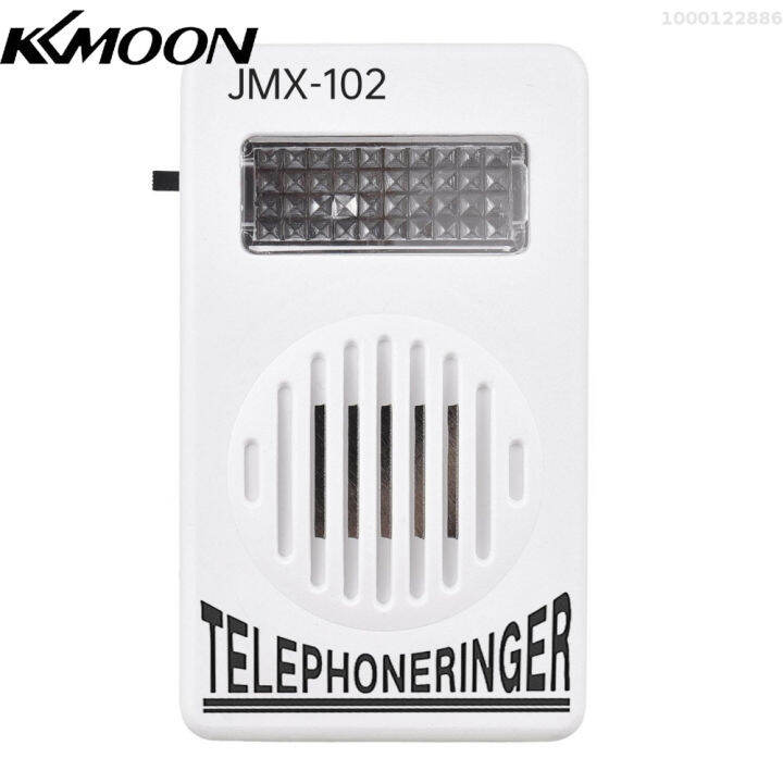 kkmoon-กริ่งโทรศัพท์ดังเครื่องขยายเสียง70db-ช่วยกดกริ่งไฟแฟลชรถยนต์พร้อมแสงแฟลชเหมาะสำหรับโทรศัพท์ตั้งโต๊ะ6p2c-ประเภทตัวเชื่อมต่อติดผนังไม่ใช้แบตเตอรี่